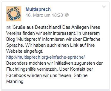 Einfache Sprache Schweiz FB 16.3.16