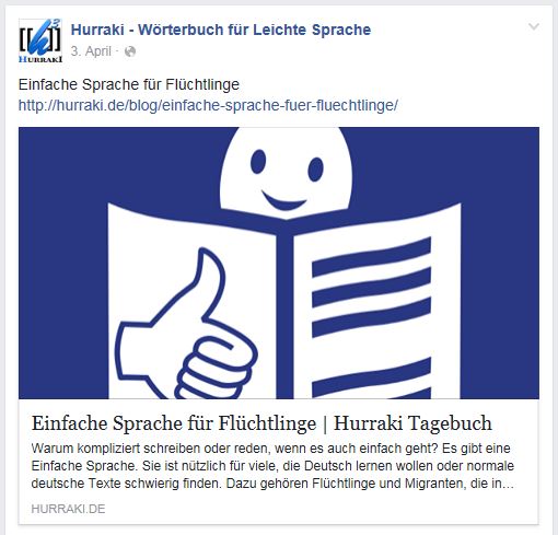 Hurraki zu Einfache Sprache Facebook 3.4.16
