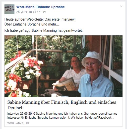 Wort-Marie Interview Facebook 26.6.16